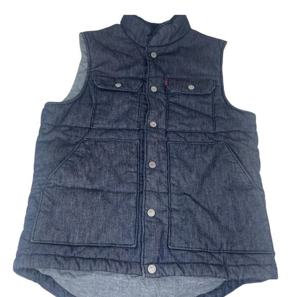 Levi's Thermore Snap Vest With Sherpa Collar - Sz Small - Picture 3 of 10